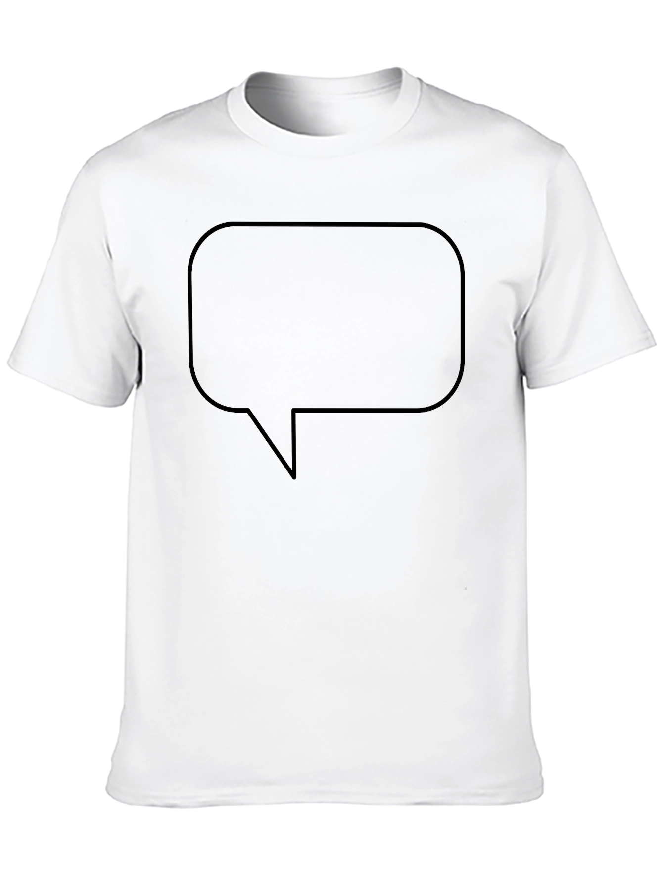 Mens Black T-Shirt with Speech Bubble Graphic