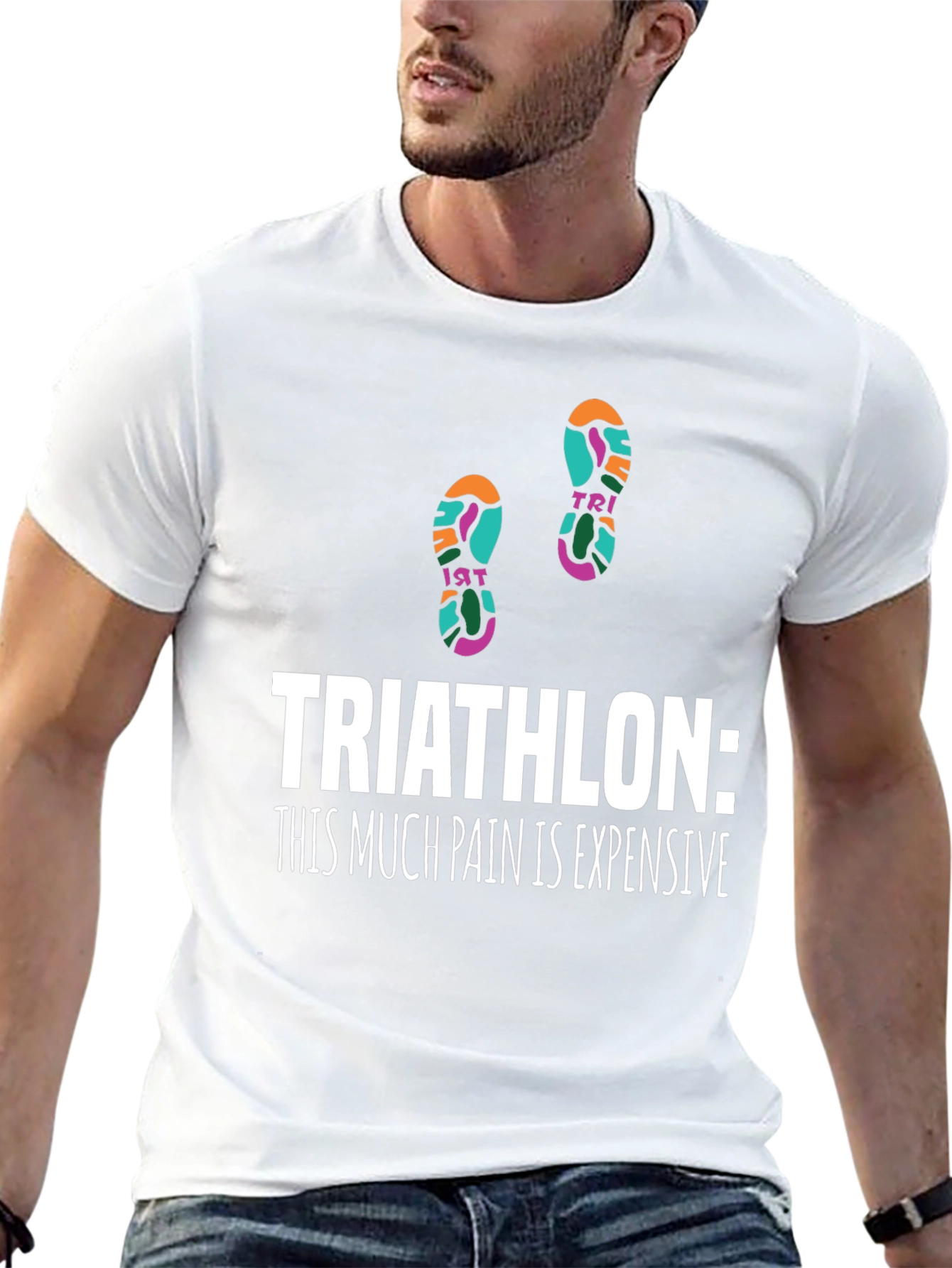 Triathlon Pain Funny Graphic Tee
