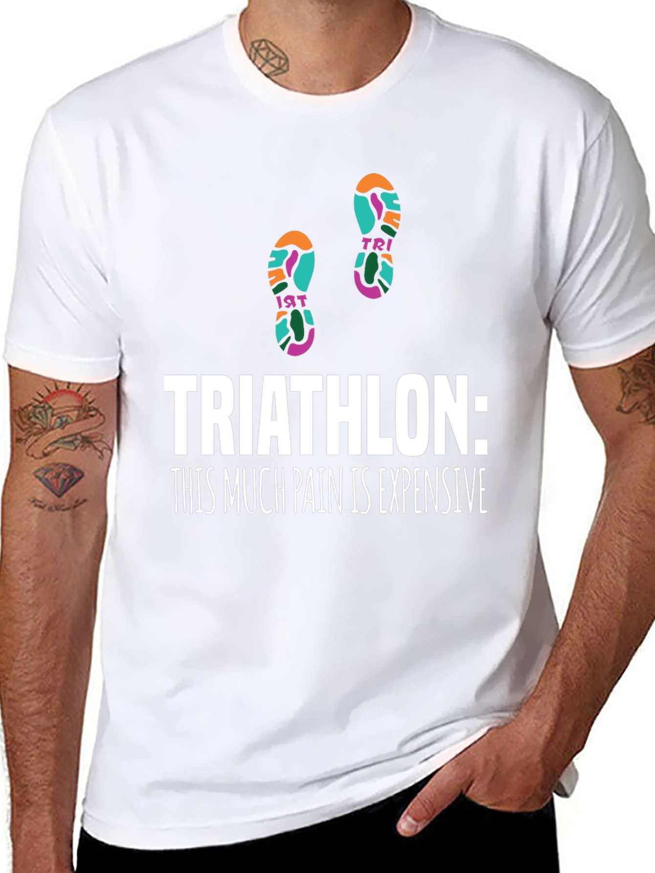 Triathlon Pain Funny Graphic Tee