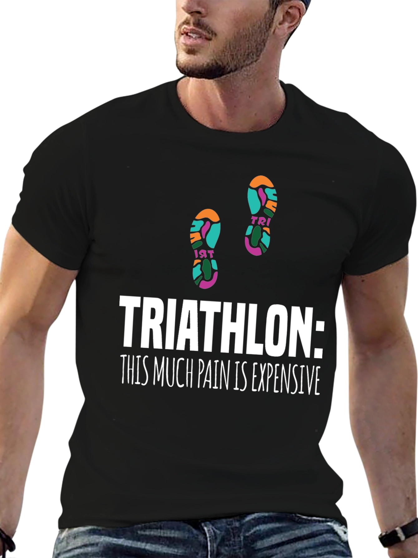 Triathlon Pain Funny Graphic Tee