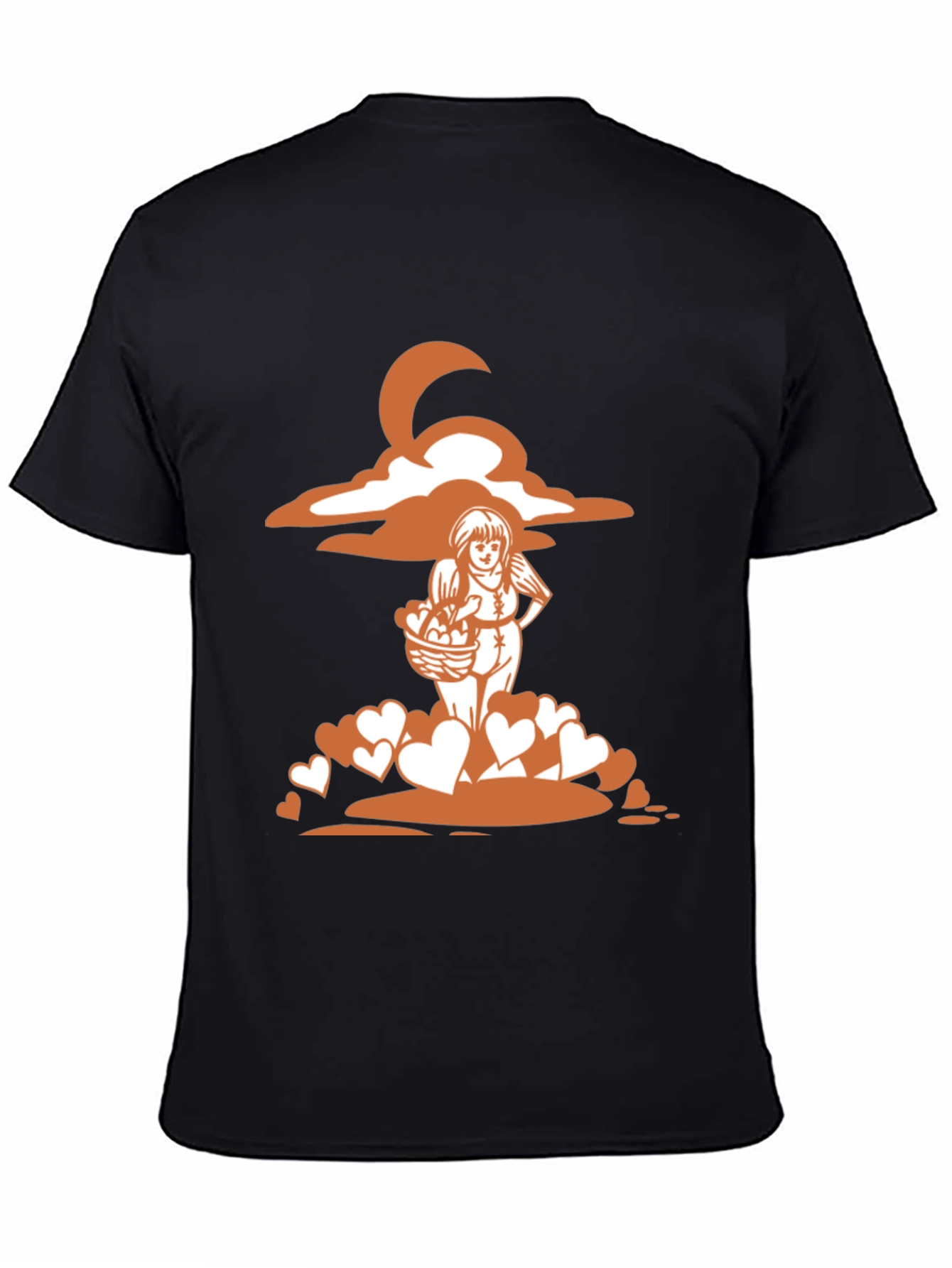 Graphic Print Tee - Cupid Hearts Moon Love Shirt