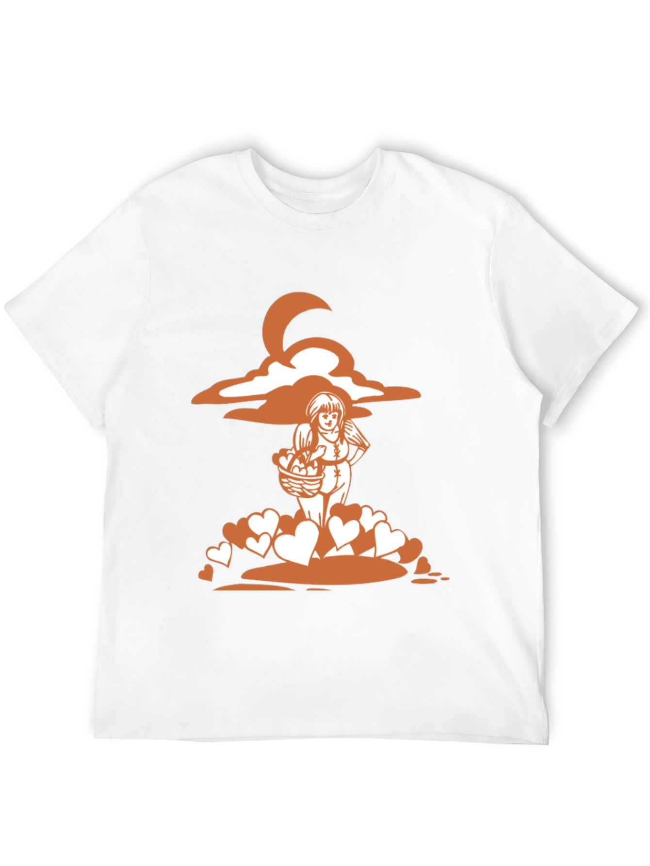 Graphic Print Tee - Cupid Hearts Moon Love Shirt