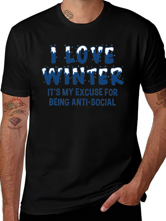 I Love Winter Anti-Social T-Shirt