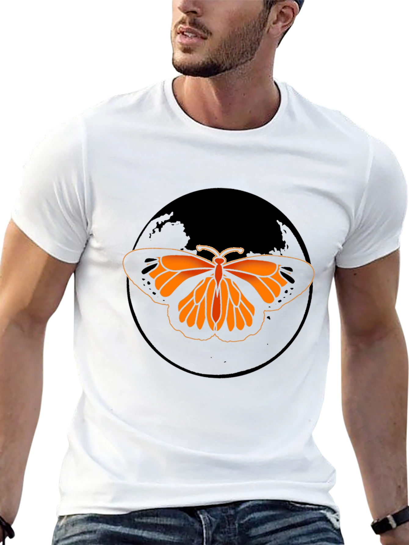 Butterfly Graphic Tee - Black Casual T-Shirt