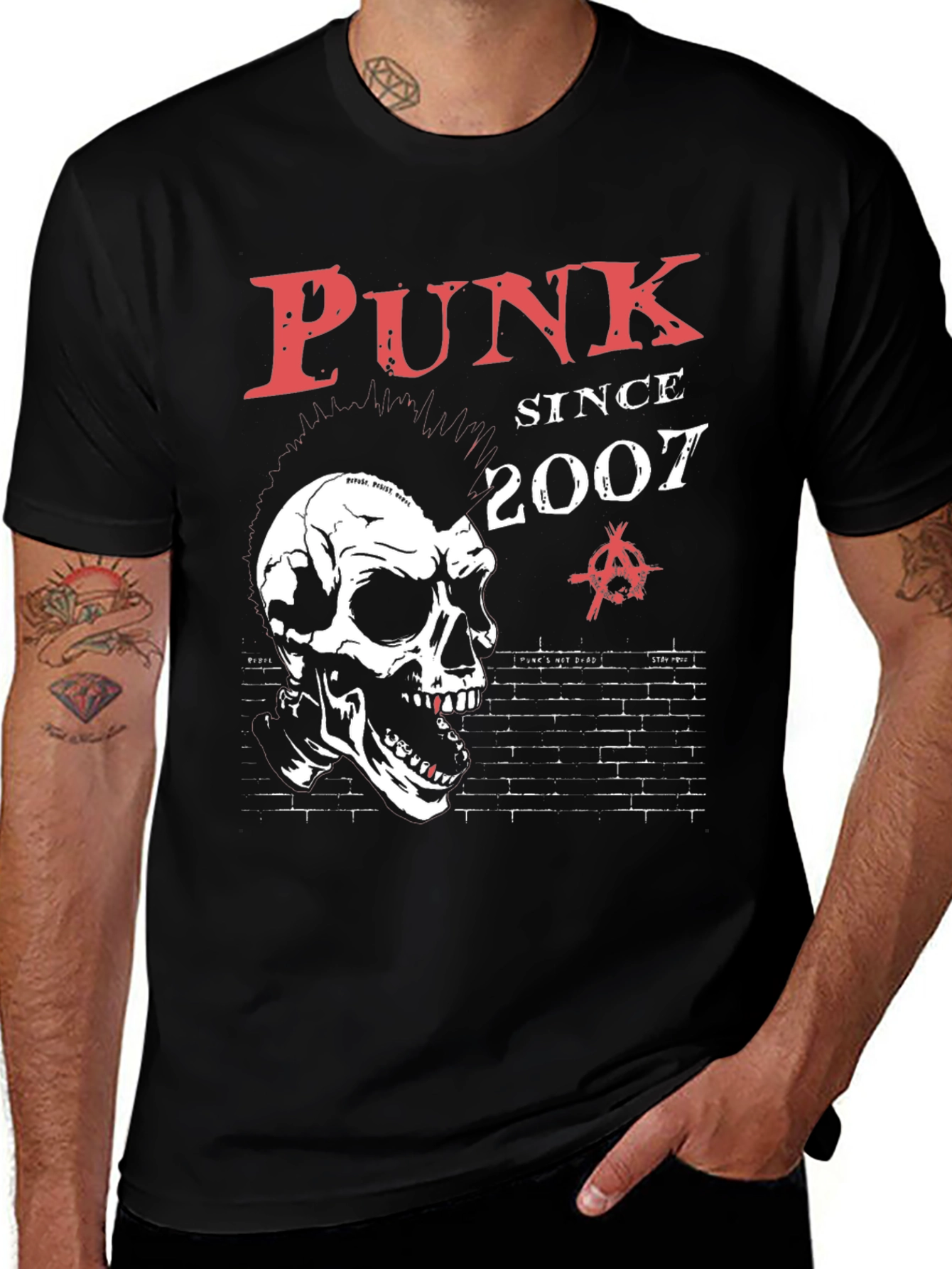 Punk Since 2007 Skull Graphic T-Shirt