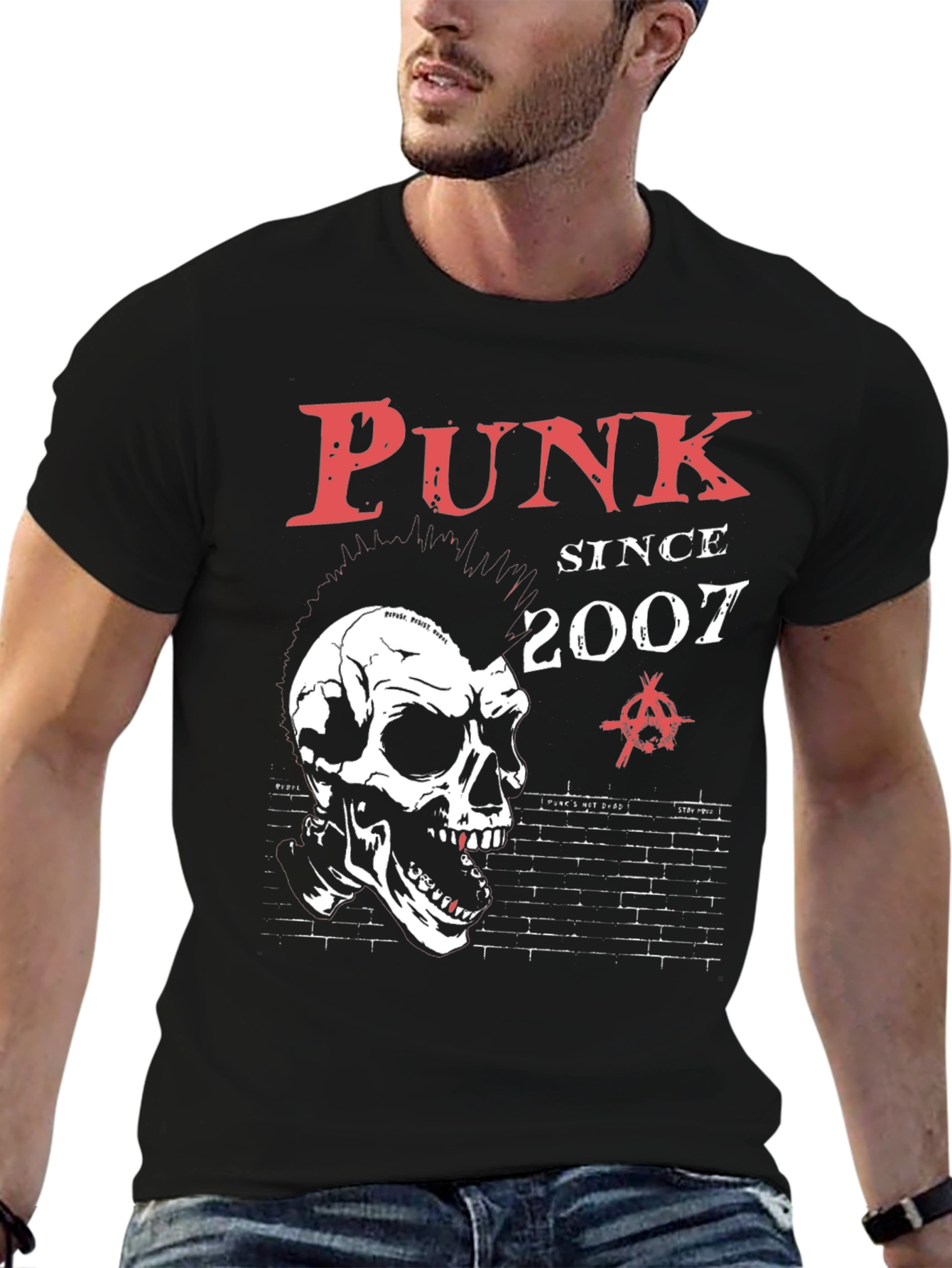 Punk Since 2007 Skull Graphic T-Shirt