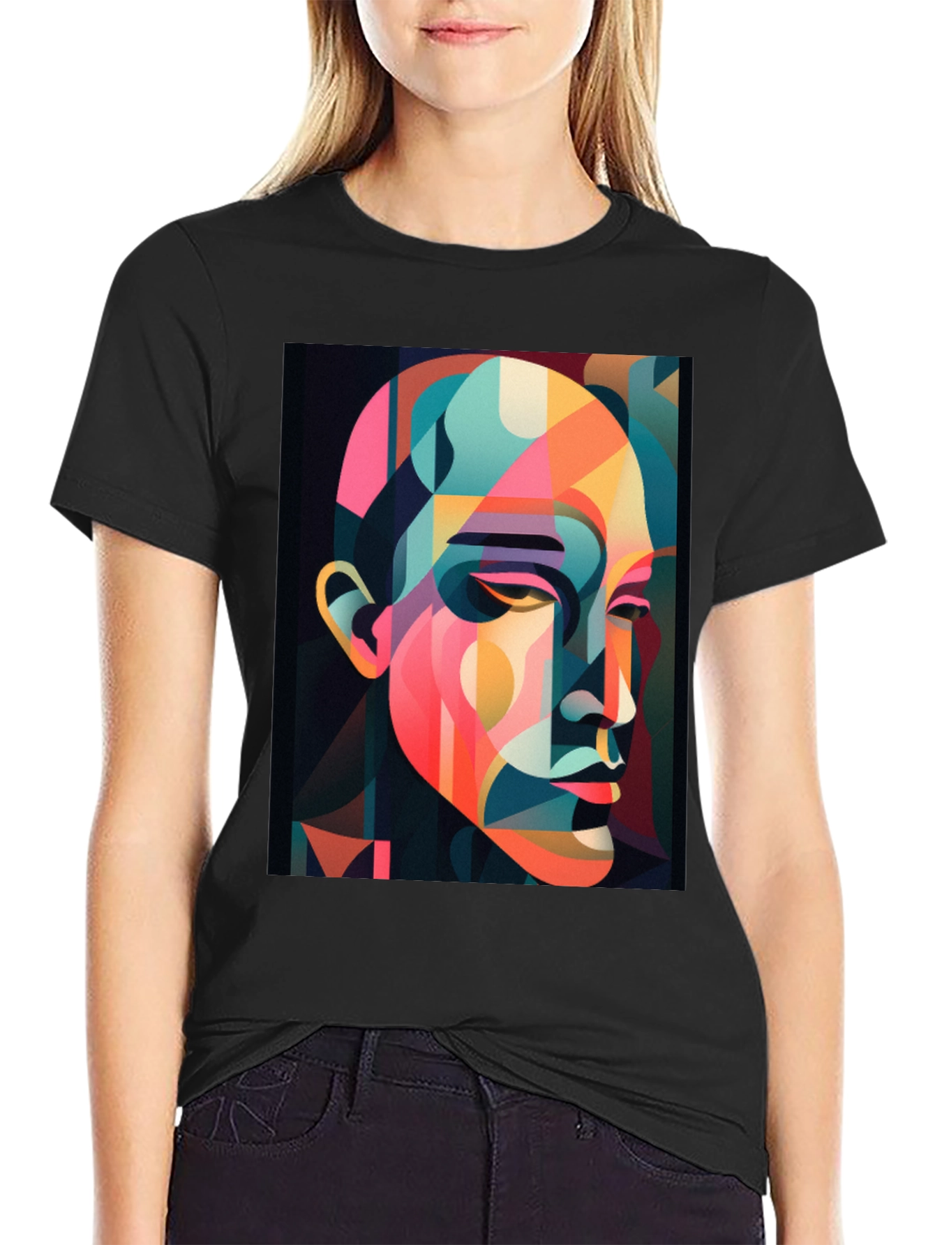 Abstract Geometric Portrait T-Shirt