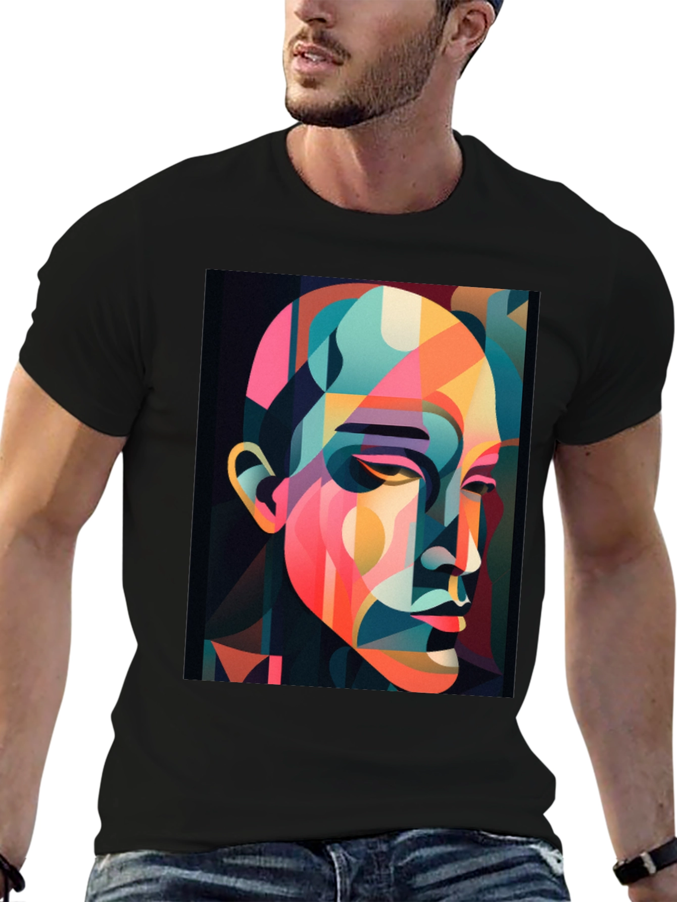 Abstract Geometric Portrait T-Shirt