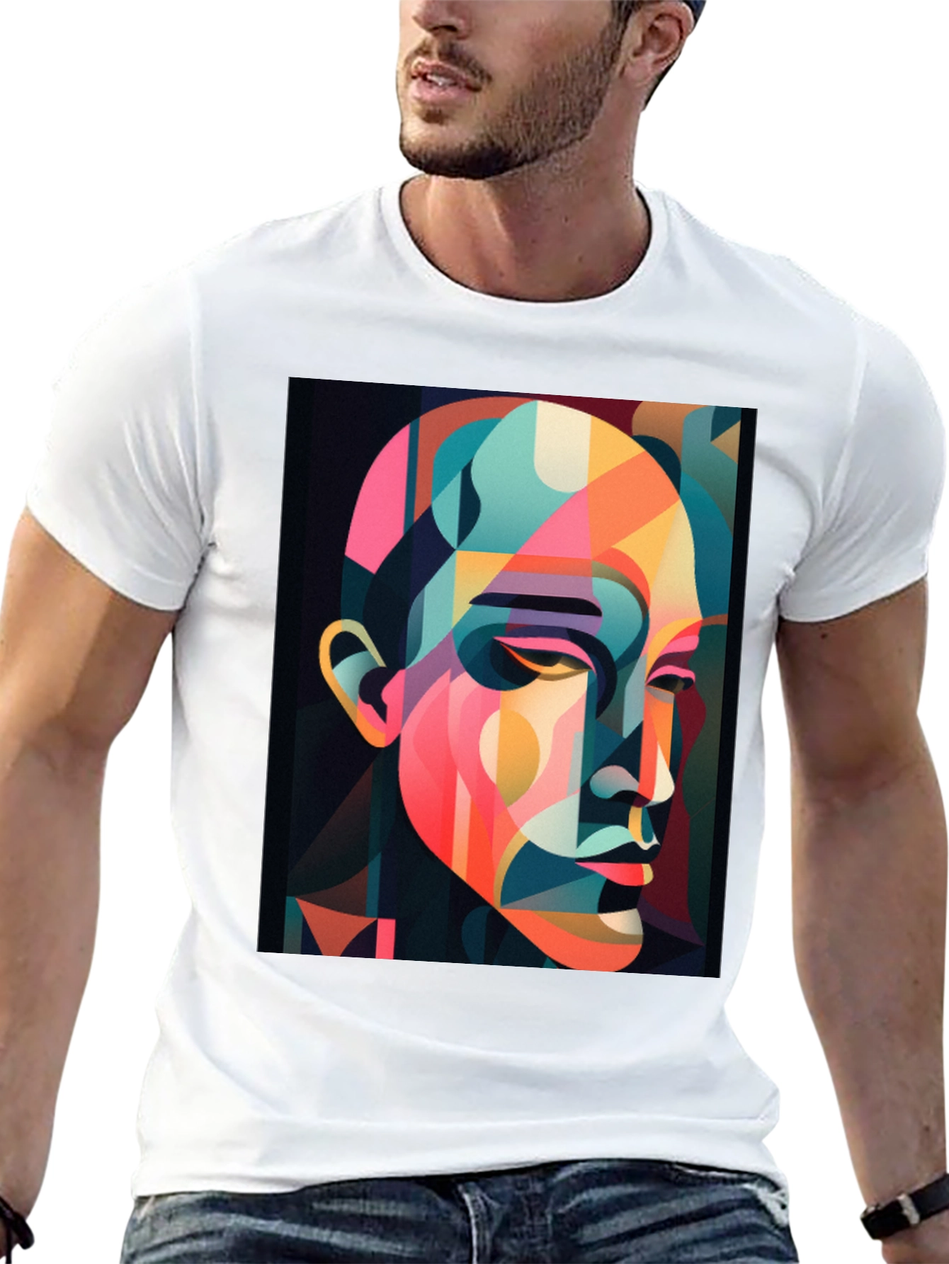 Abstract Geometric Portrait T-Shirt