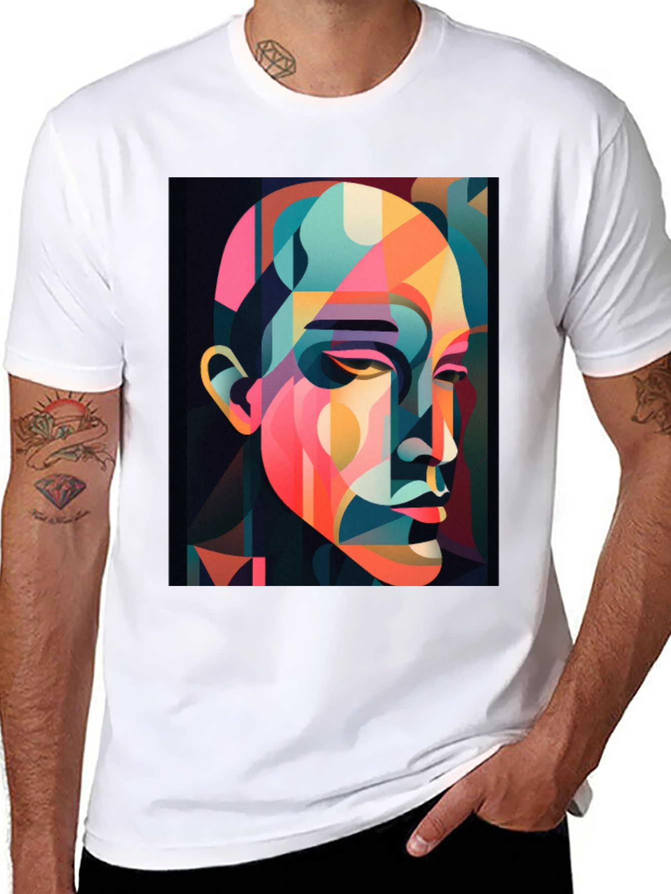 Abstract Geometric Portrait T-Shirt