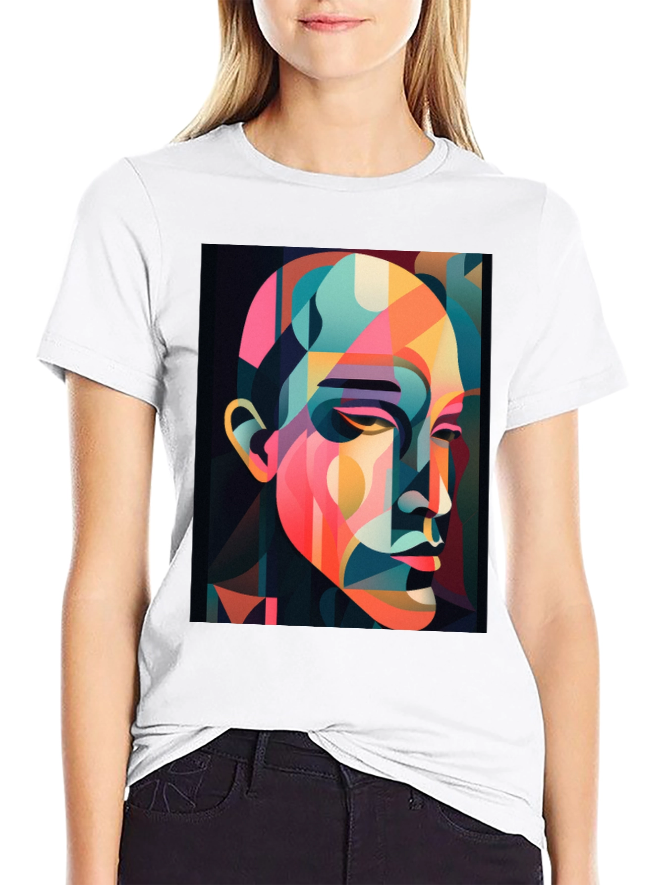 Abstract Geometric Portrait T-Shirt
