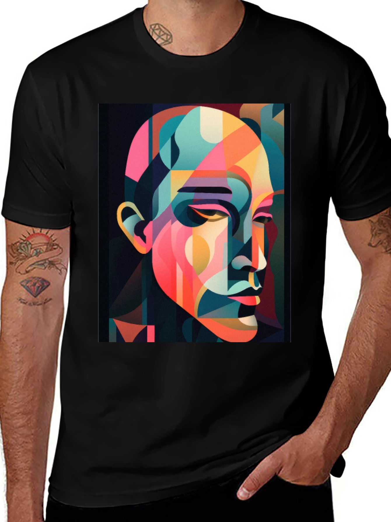 Abstract Geometric Portrait T-Shirt