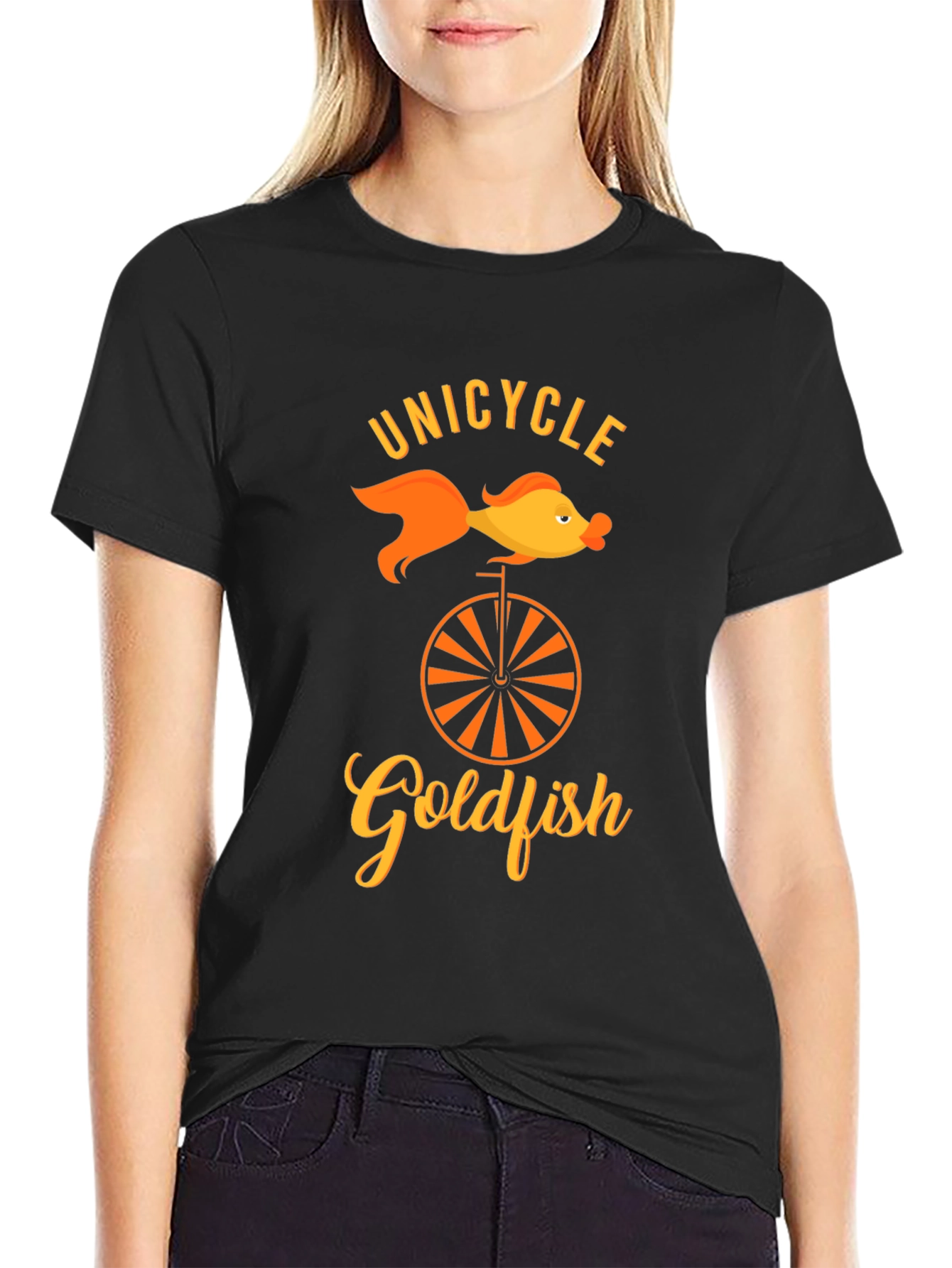 Unicycle Goldfish Graphic Tee - Unique Humor T-Shirt