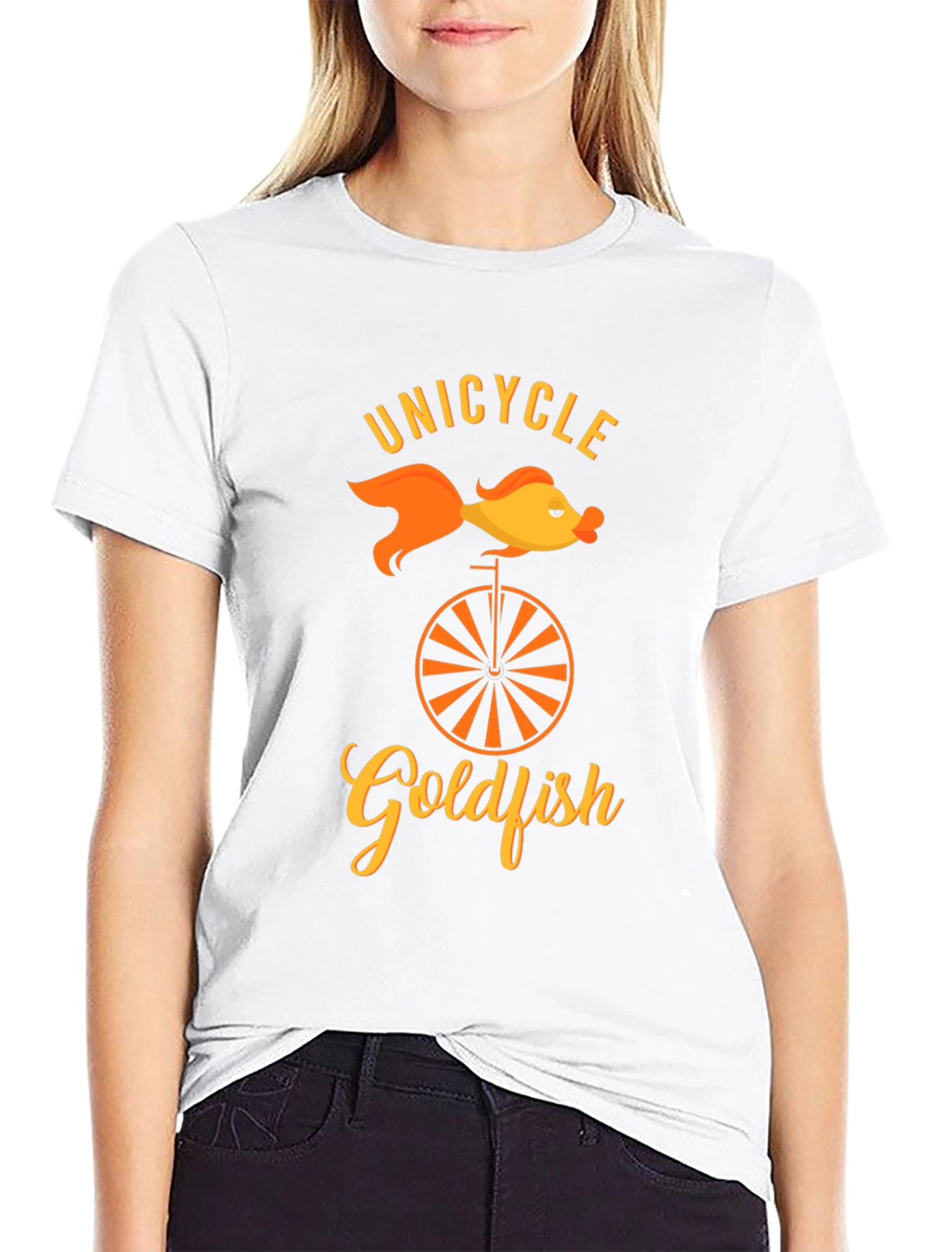 Unicycle Goldfish Graphic Tee - Unique Humor T-Shirt