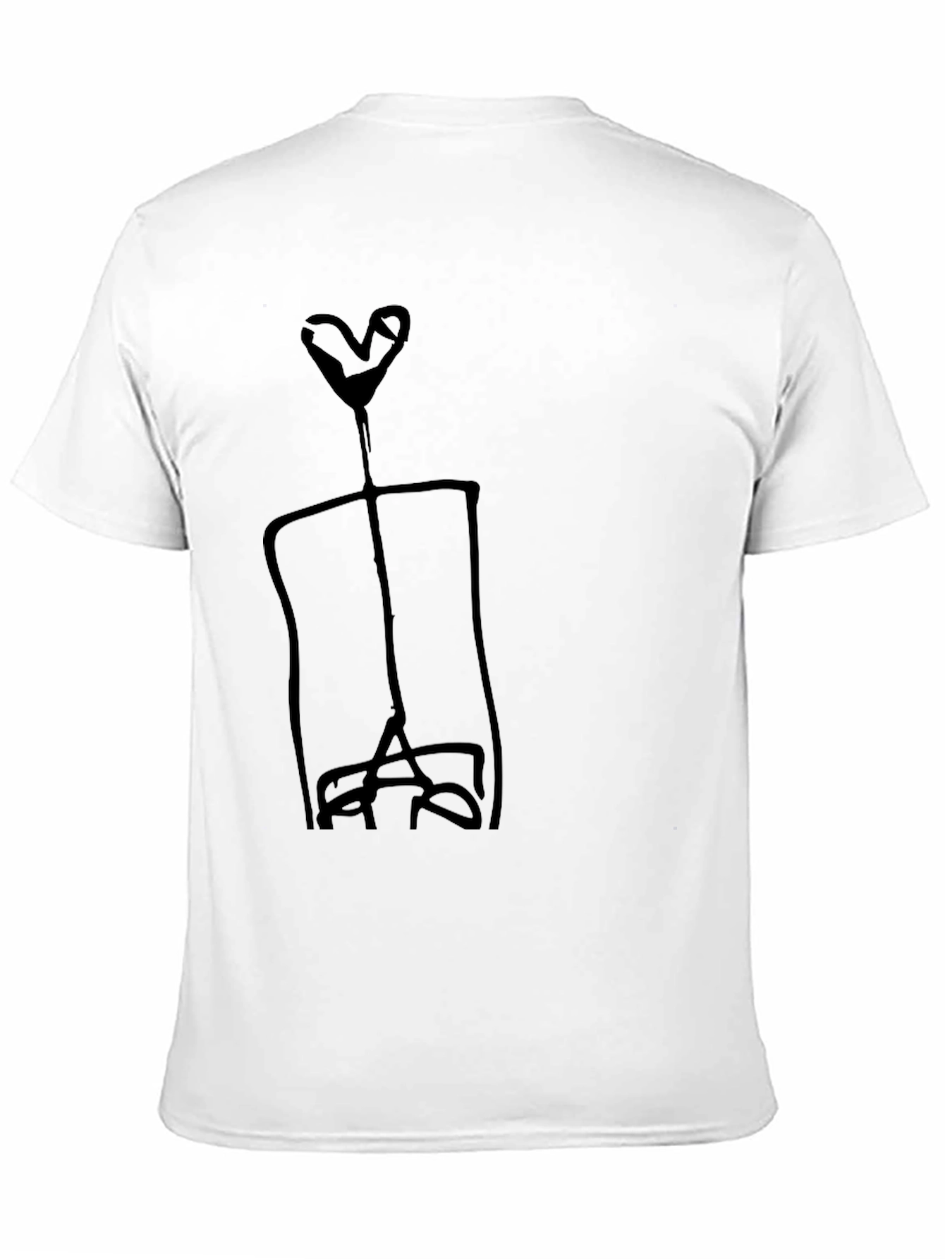 Abstract Heart Figure Graphic Black T-Shirt