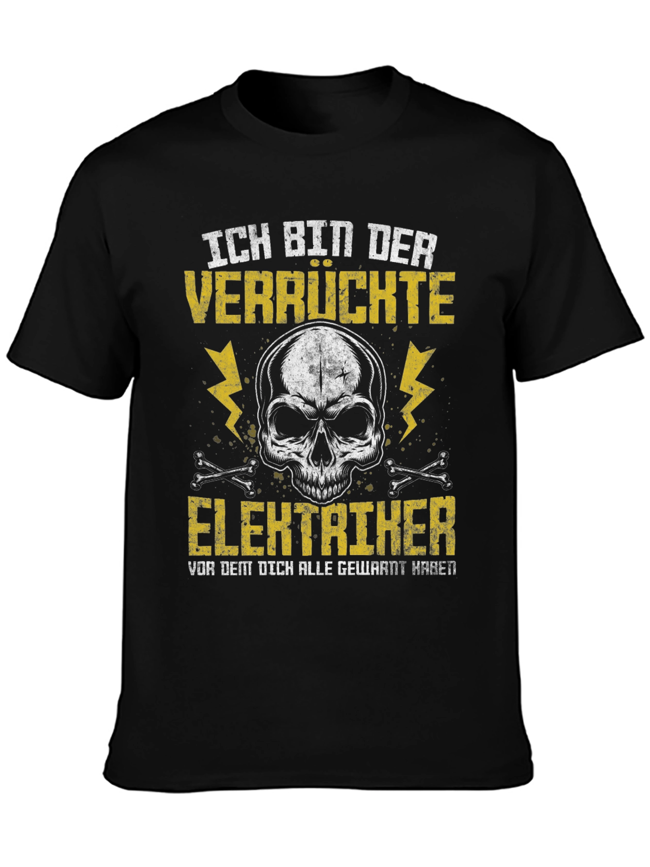 Crazy Electrician Skull T-Shirt - Funny Graphic Tee
