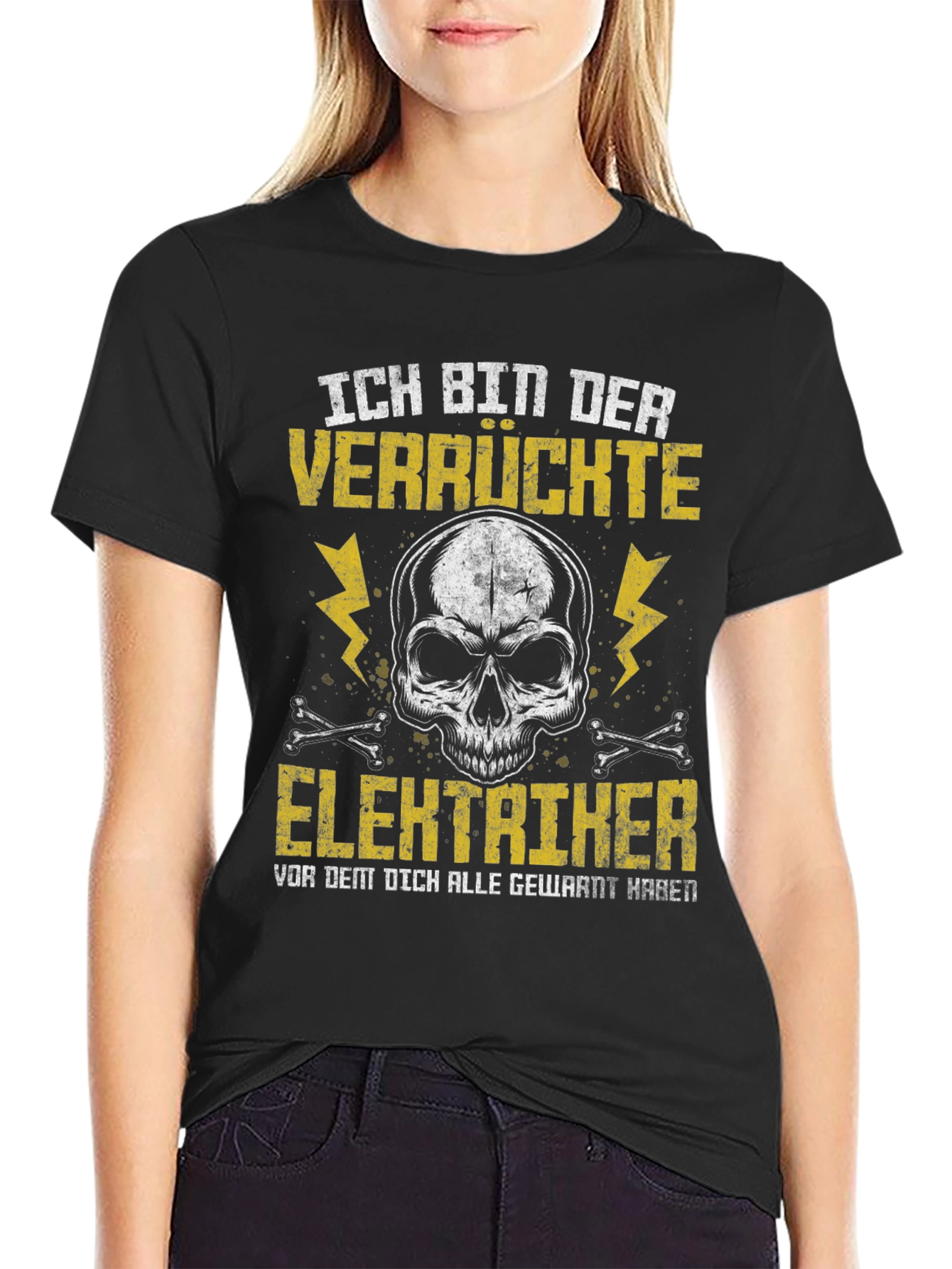Crazy Electrician Skull T-Shirt - Funny Graphic Tee