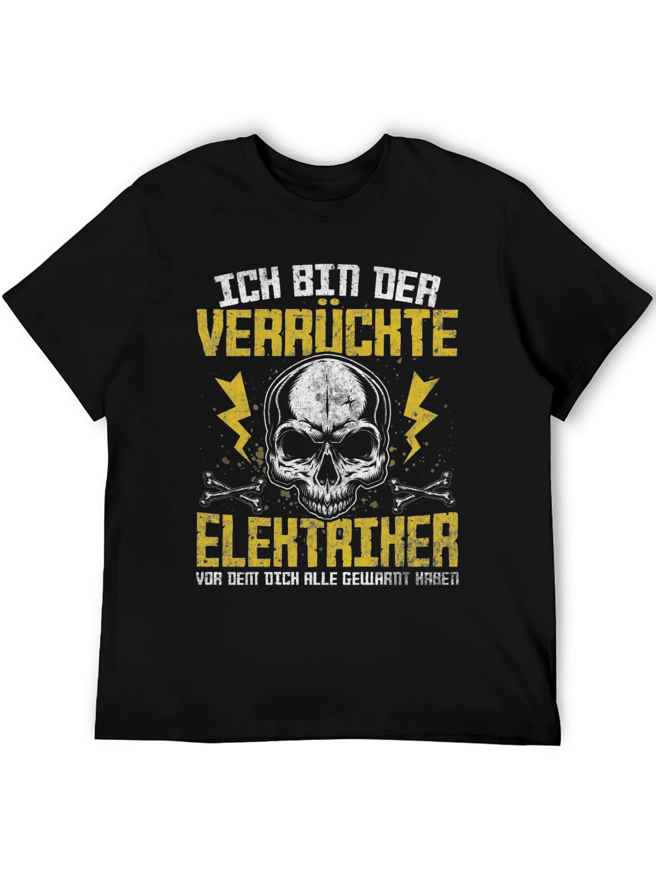 Crazy Electrician Skull T-Shirt - Funny Graphic Tee