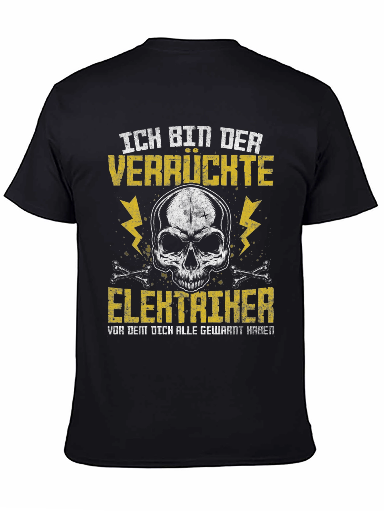 Crazy Electrician Skull T-Shirt - Funny Graphic Tee