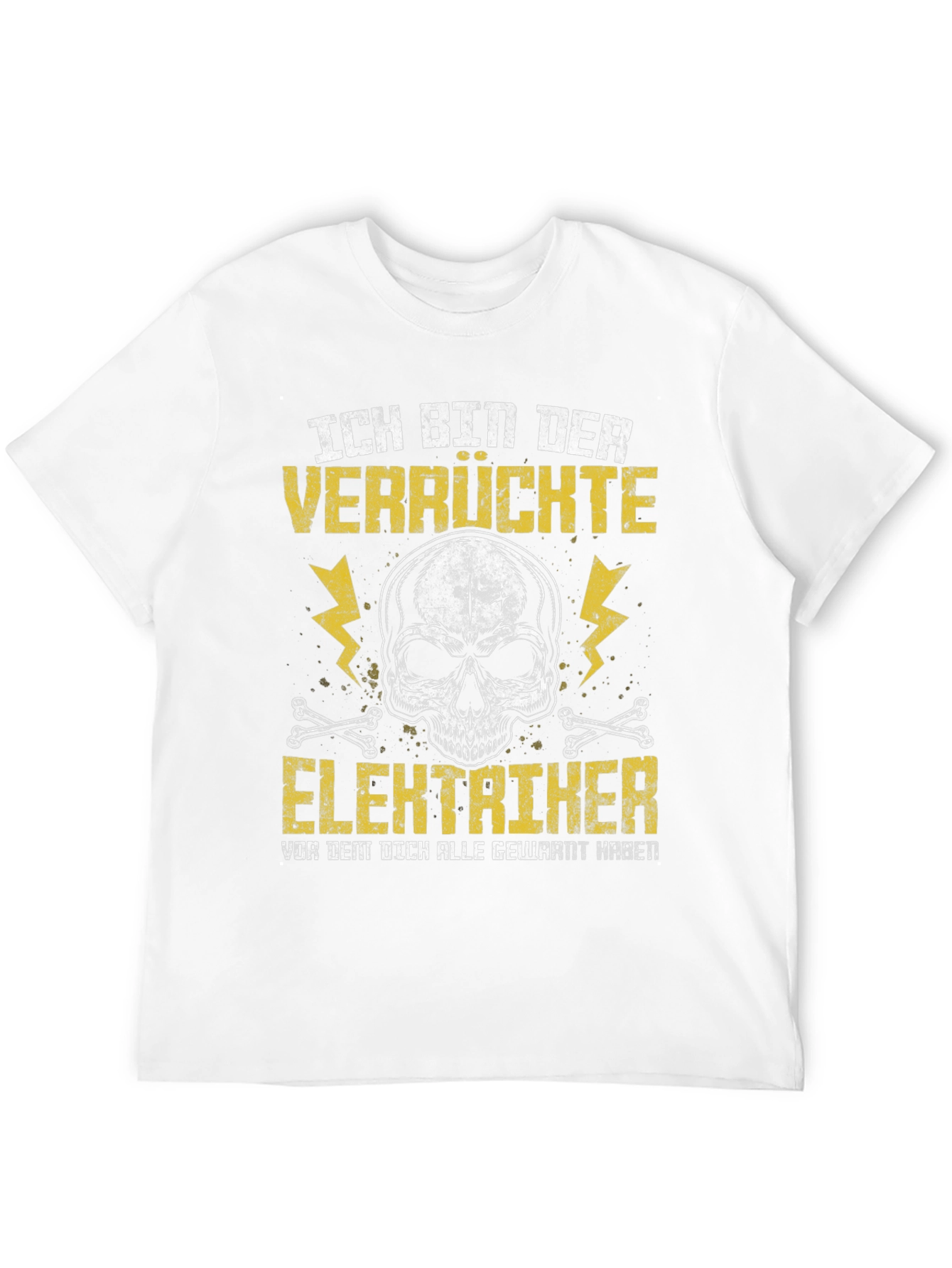 Crazy Electrician Skull T-Shirt - Funny Graphic Tee