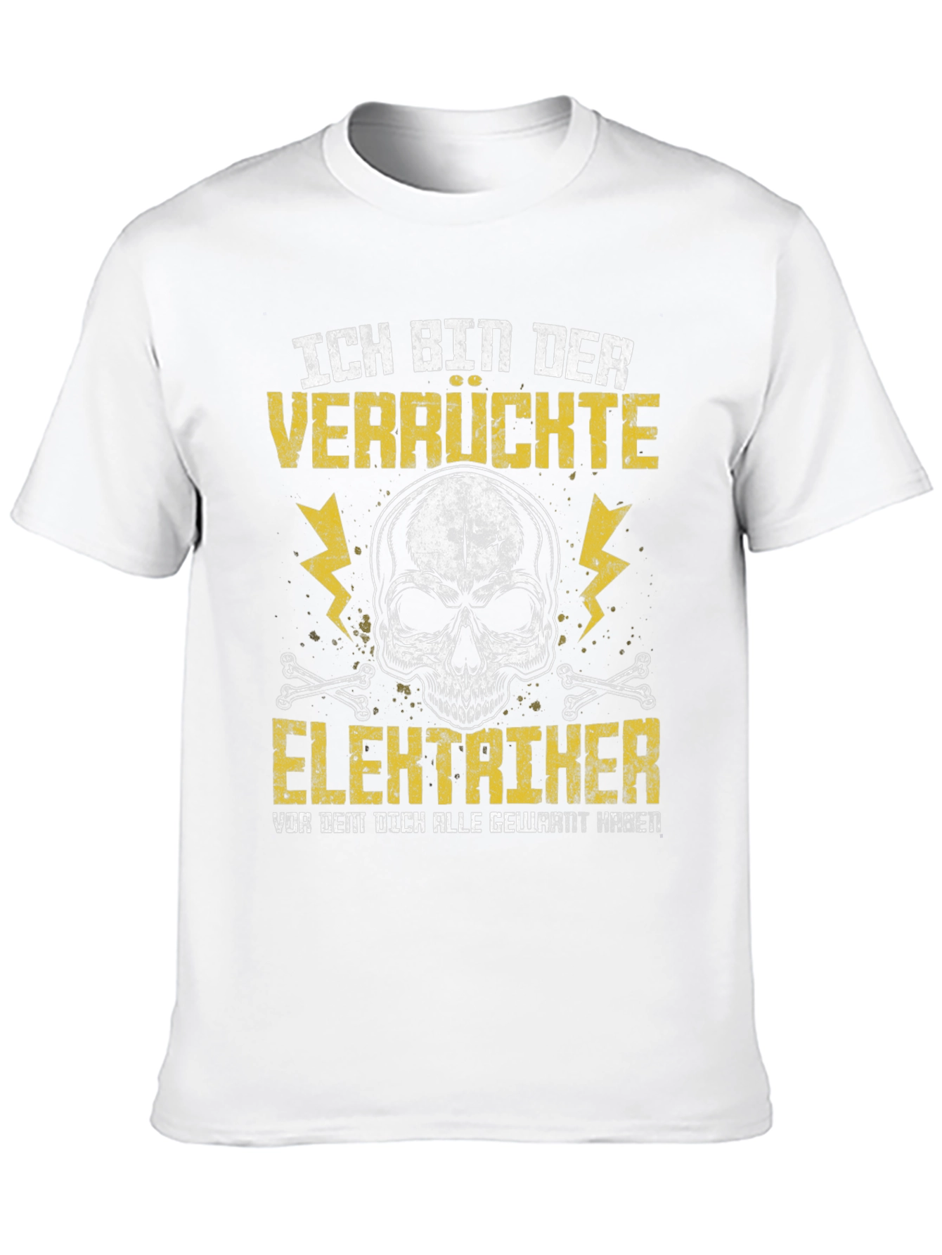 Crazy Electrician Skull T-Shirt - Funny Graphic Tee