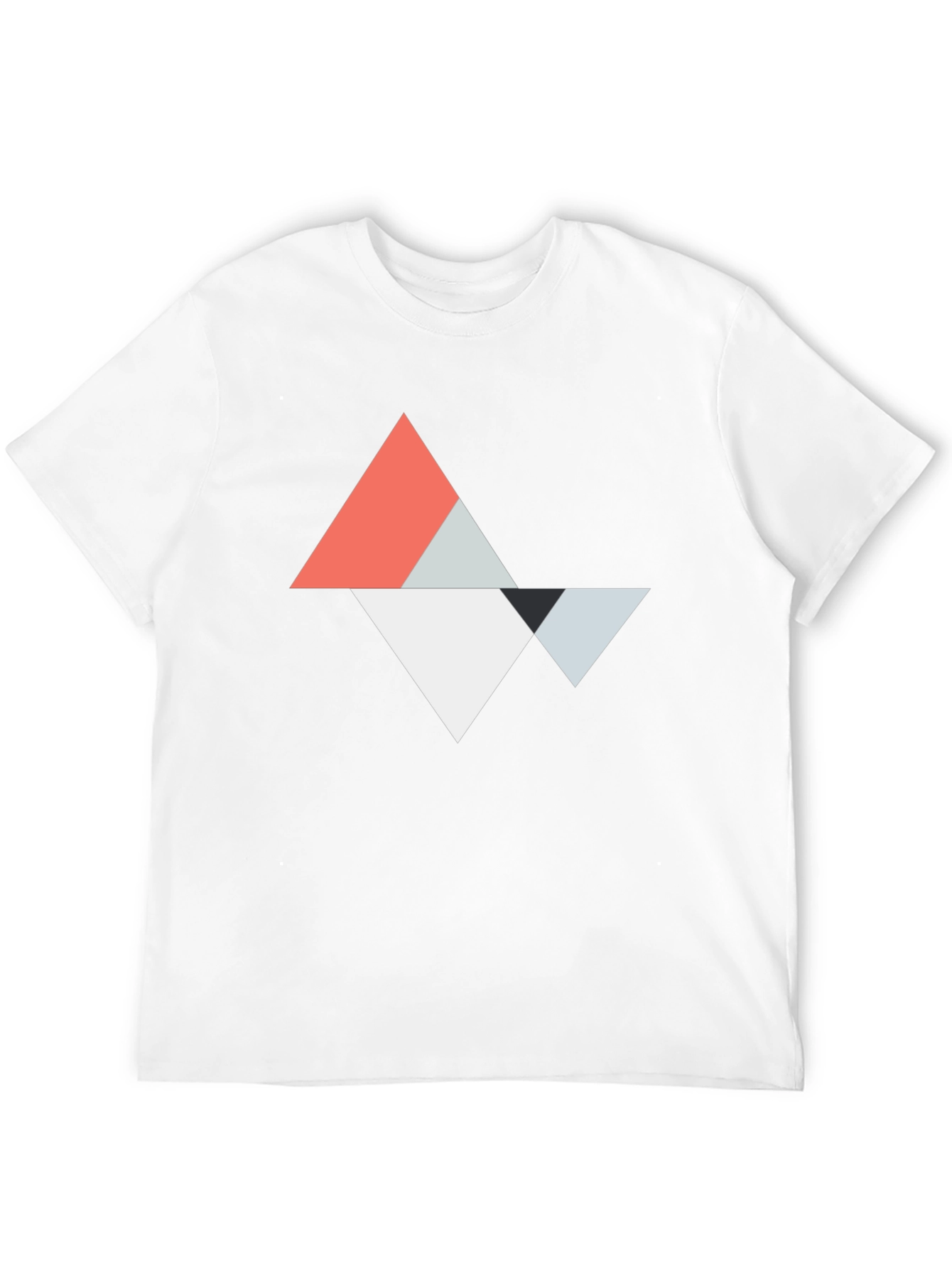 Geometric Triangle Graphic Tee - Modern Casual Top