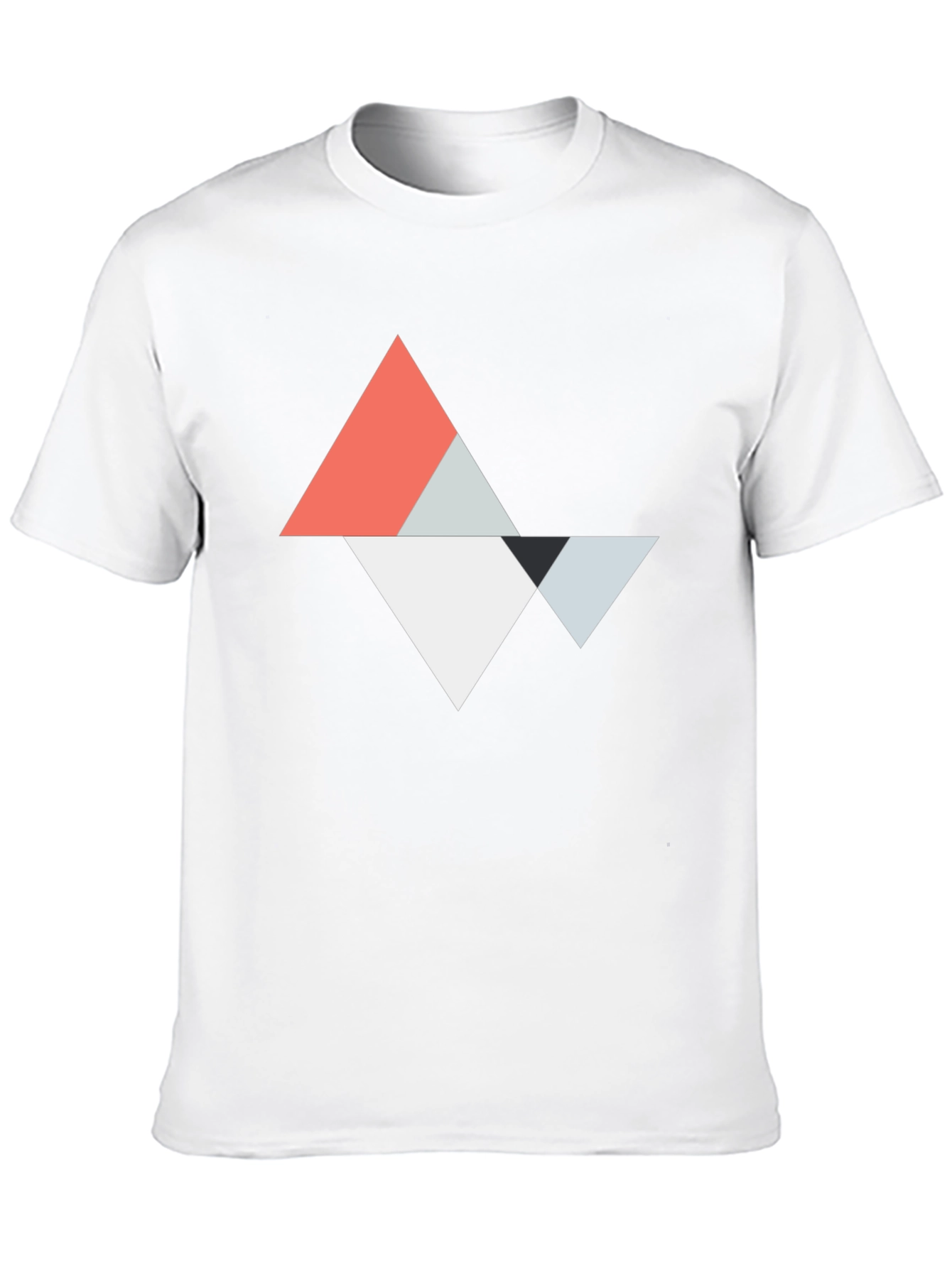 Geometric Triangle Graphic Tee - Modern Casual Top