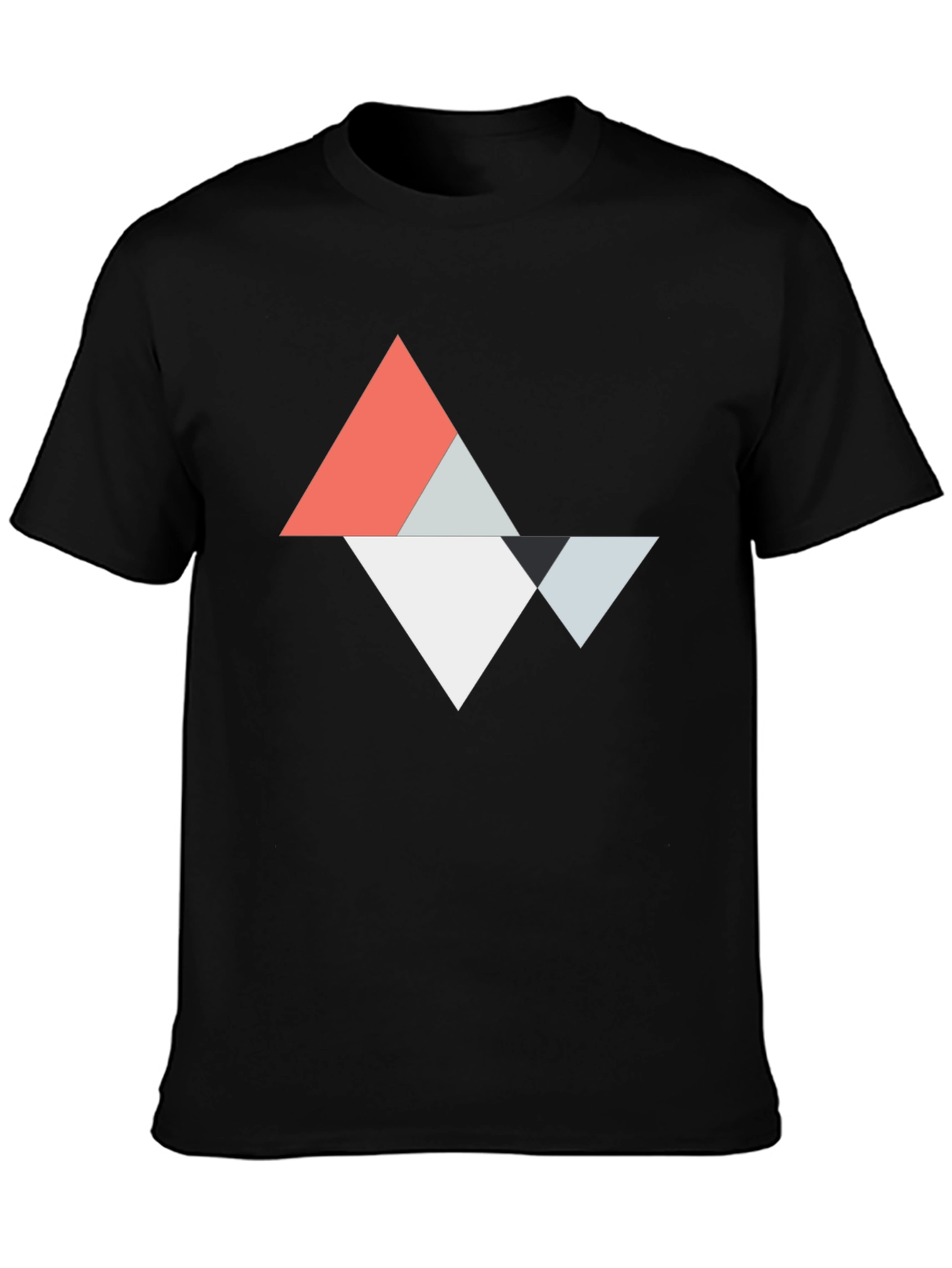 Geometric Triangle Graphic Tee - Modern Casual Top