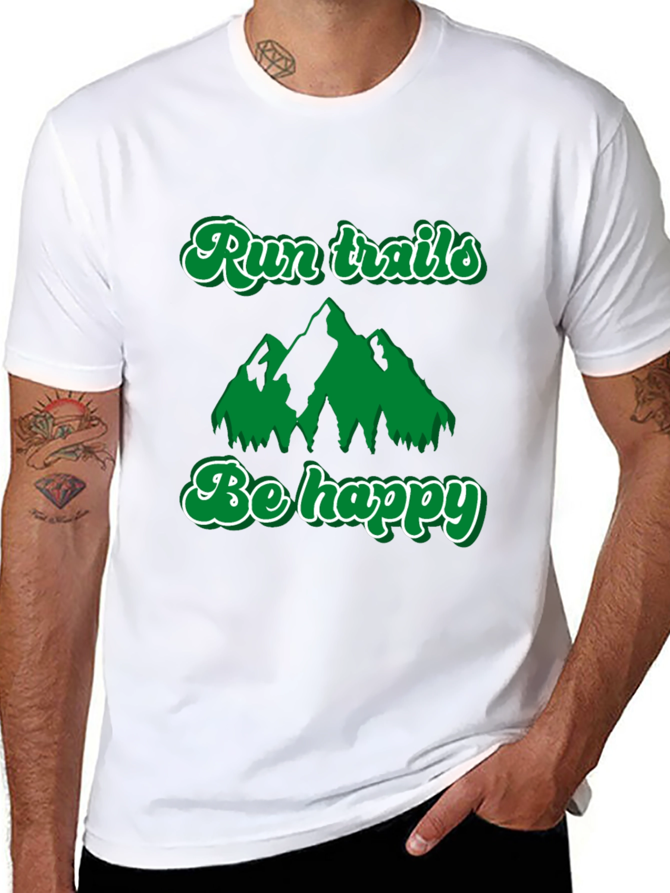 Run Trails Be Happy T-Shirt: Outdoor Adventure Tee