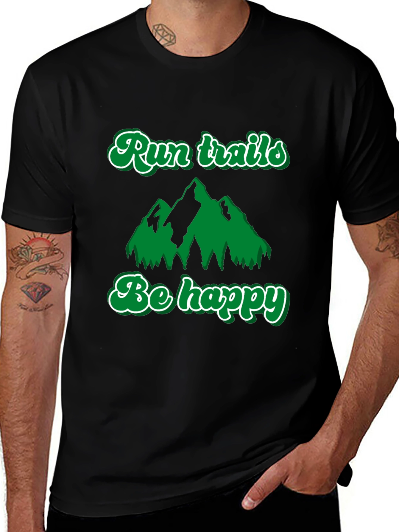 Run Trails Be Happy T-Shirt: Outdoor Adventure Tee