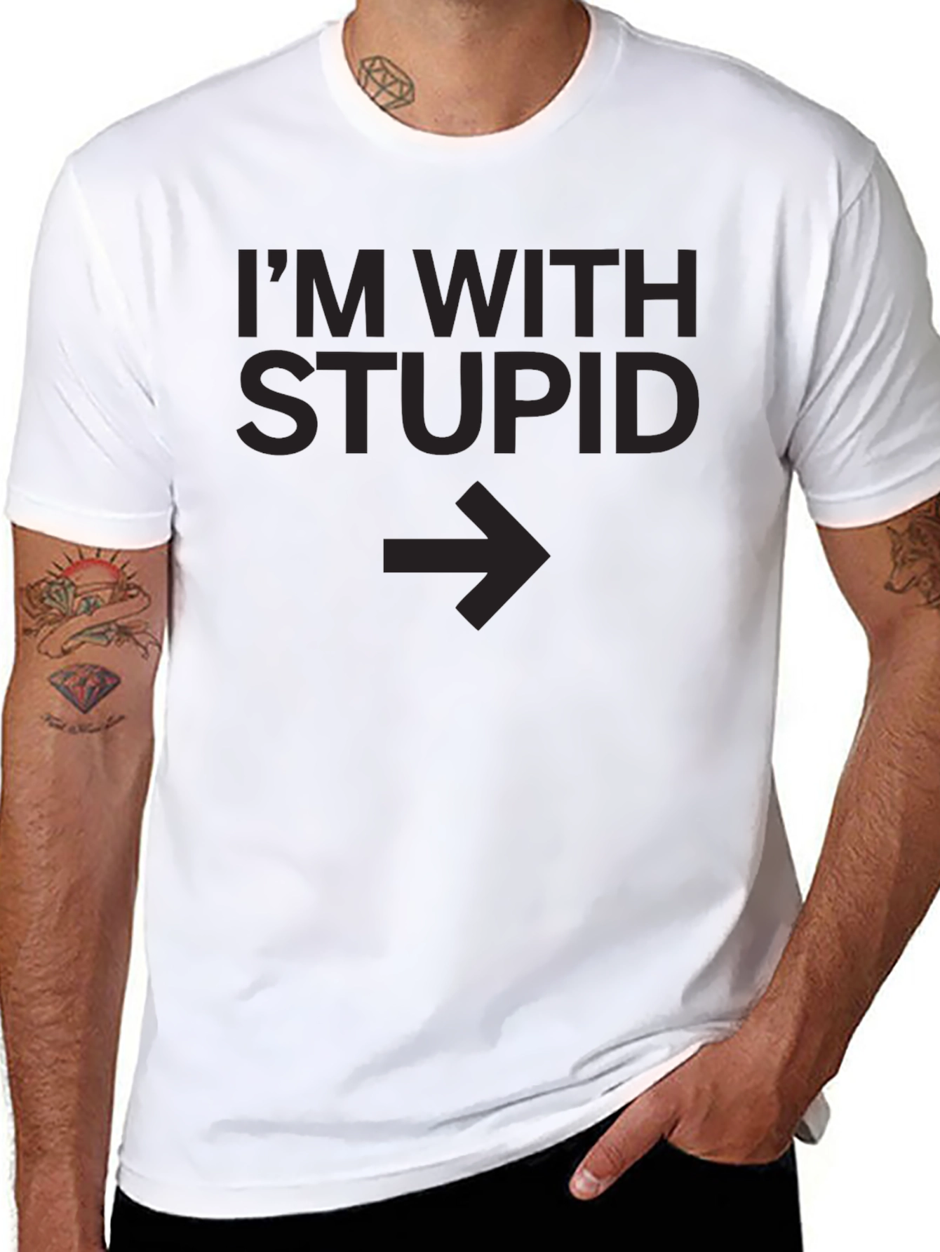 Im With Stupid Graphic Tee - Point the Way!