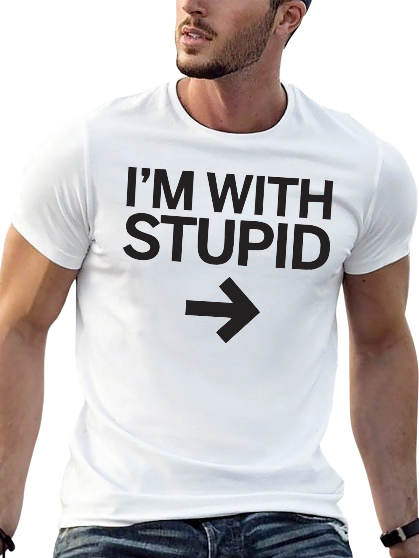 Im With Stupid Graphic Tee - Point the Way!