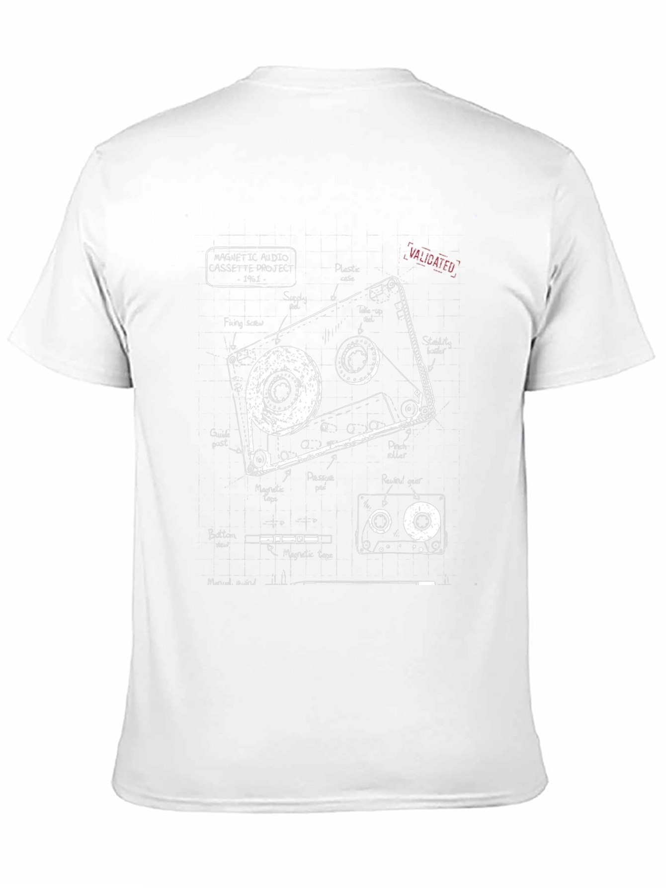 Retro Cassette Tape Schematic T-Shirt