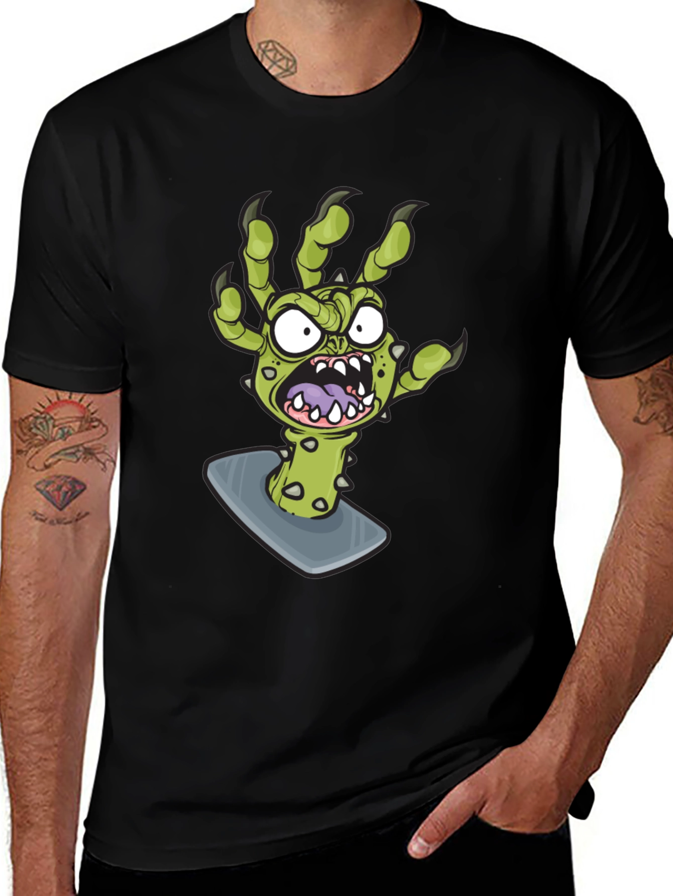 Monster Hand Graphic Tee - Black