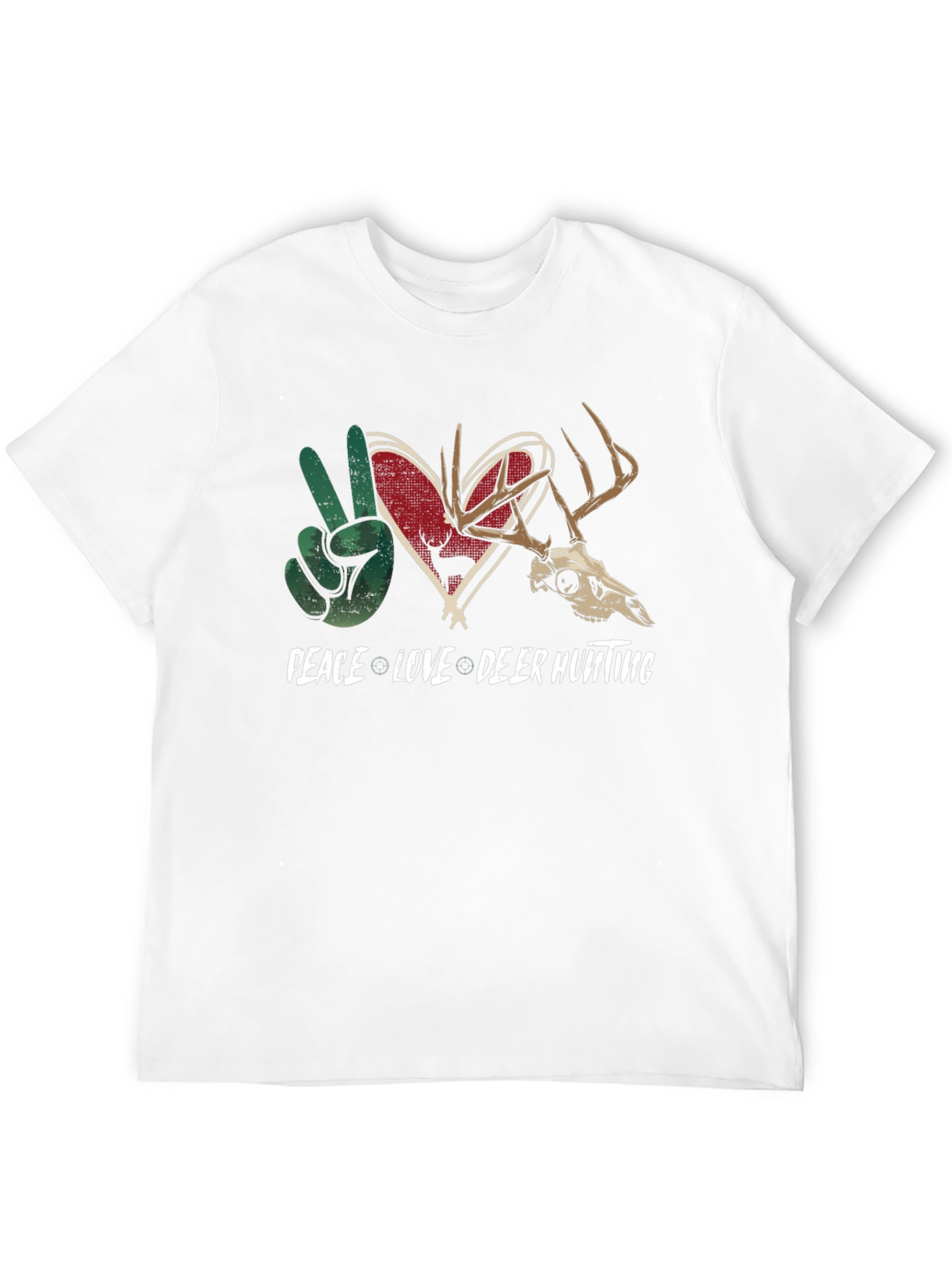 Peace Love Deer Hunting Graphic Tee