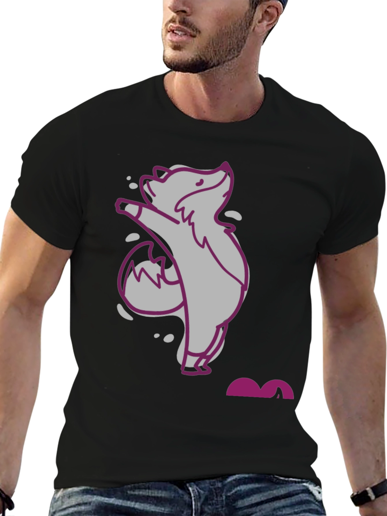Cute Cartoon Fox Graphic Tee - Unisex