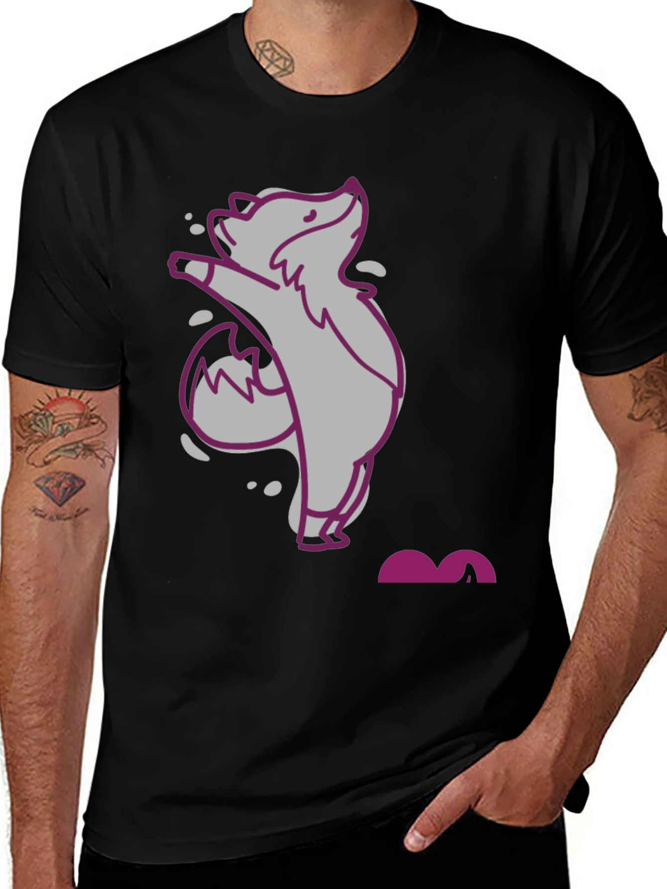 Cute Cartoon Fox Graphic Tee - Unisex