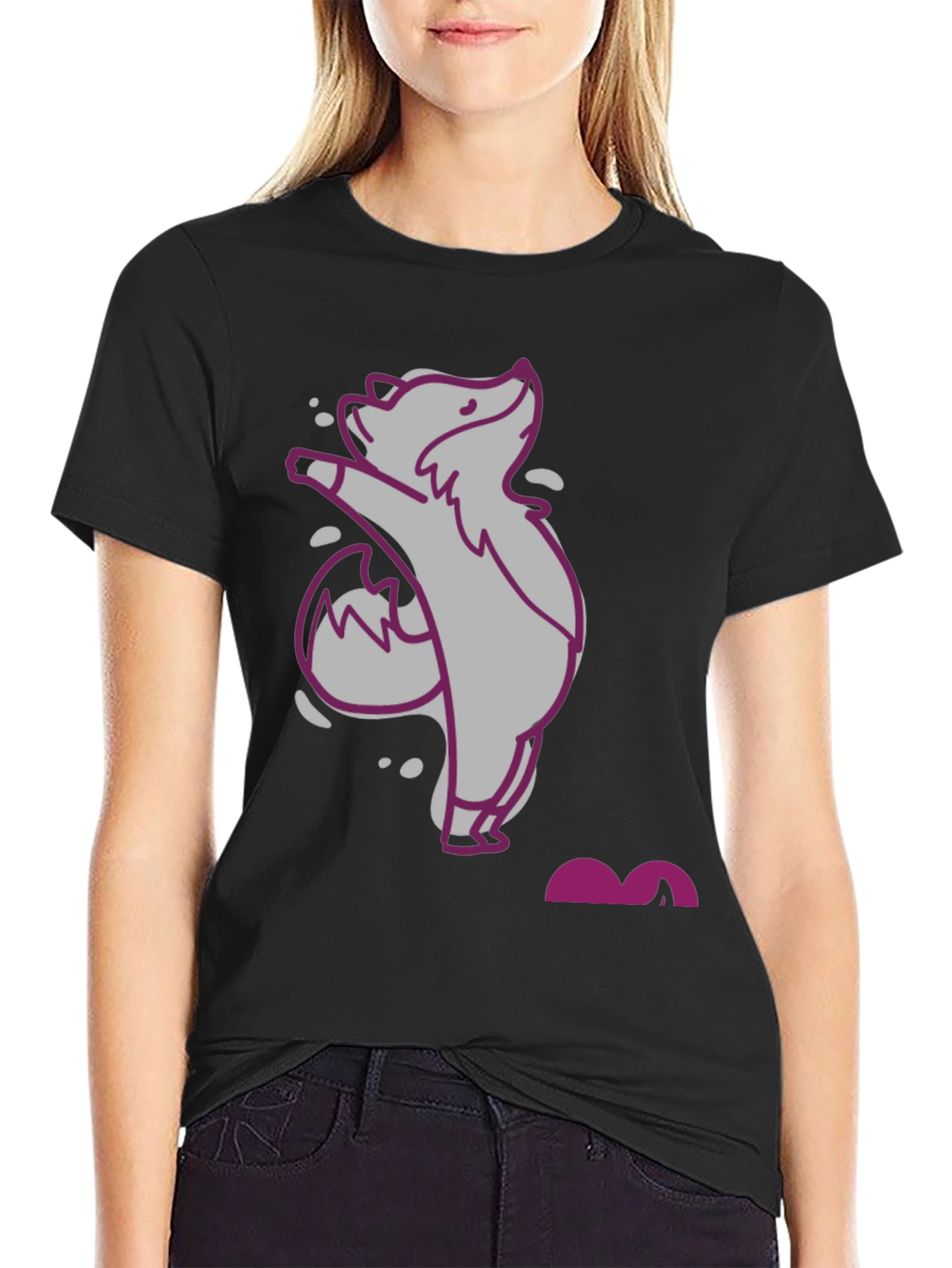 Cute Cartoon Fox Graphic Tee - Unisex