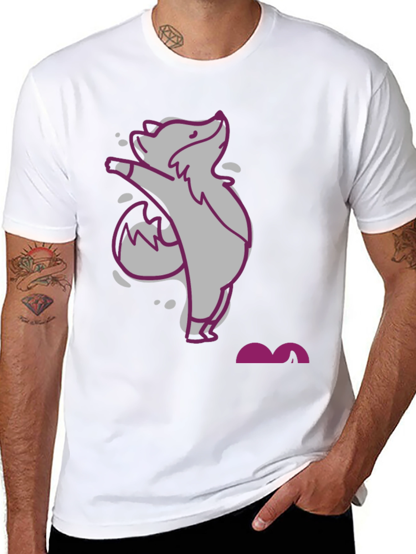 Cute Cartoon Fox Graphic Tee - Unisex
