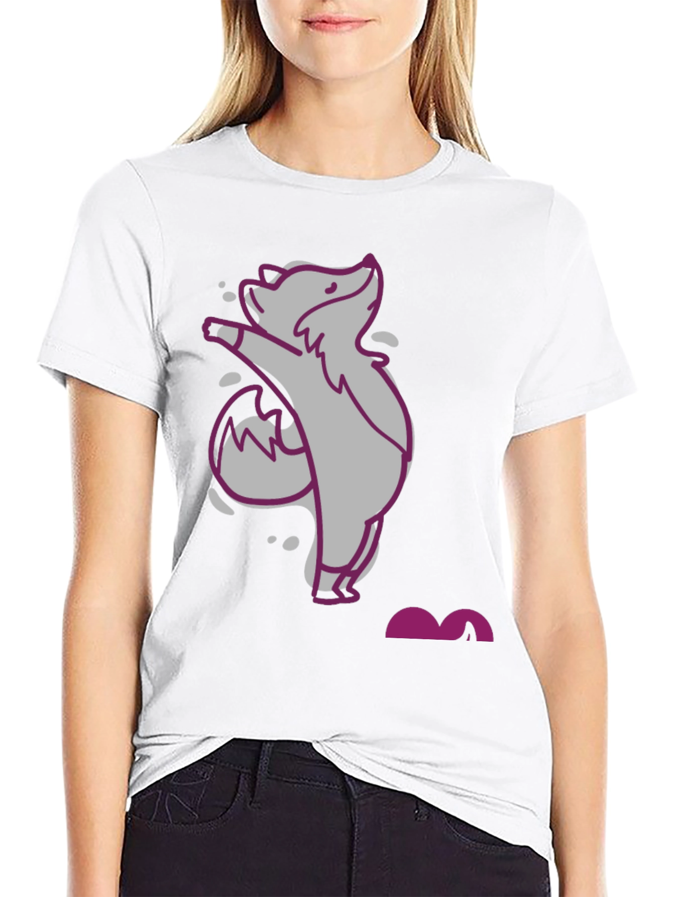 Cute Cartoon Fox Graphic Tee - Unisex