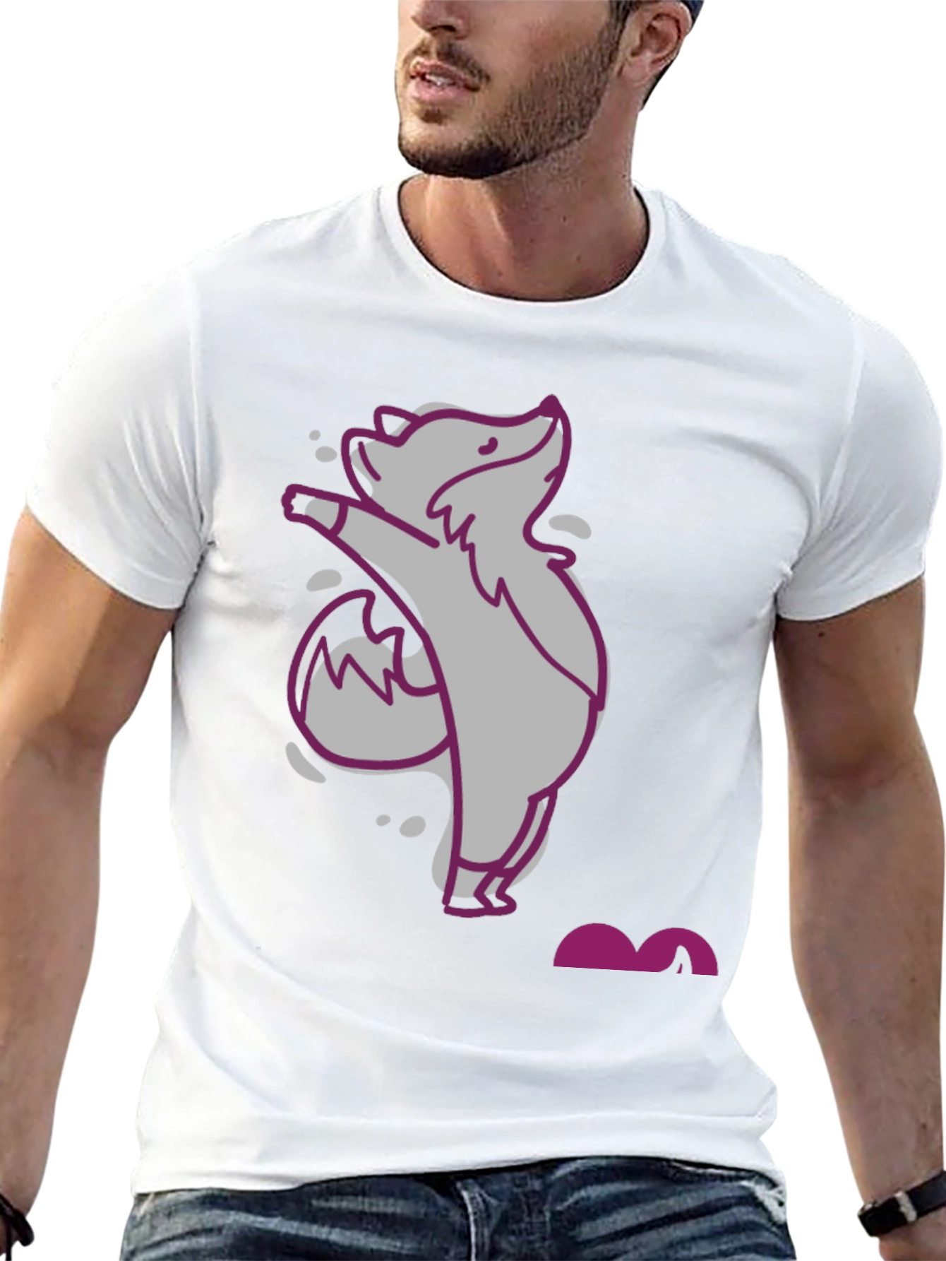 Cute Cartoon Fox Graphic Tee - Unisex