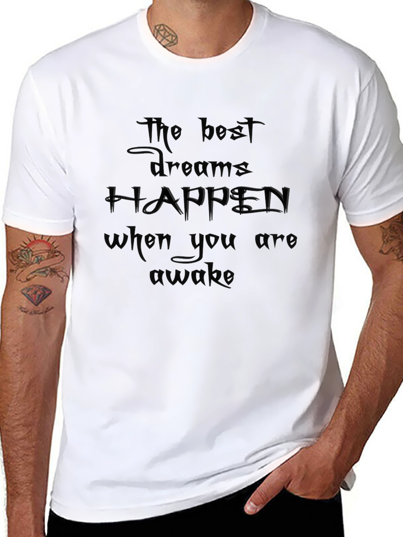 Inspirational Black T-Shirt: The Best Dreams Happen