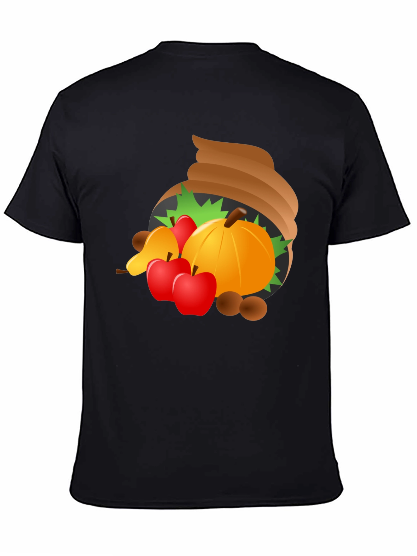 Thanksgiving Cornucopia Mens Black T-Shirt
