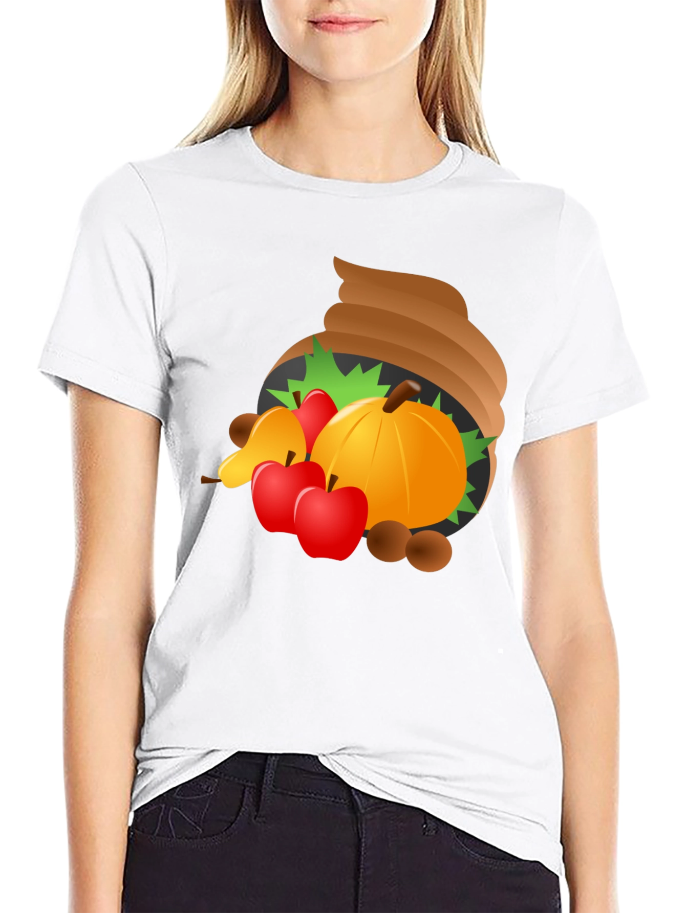 Thanksgiving Cornucopia Mens Black T-Shirt
