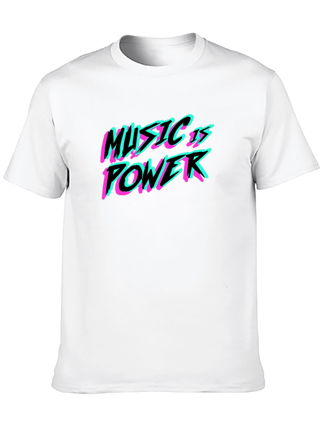 Music is Power T-Shirt - Black Crew Neck Tee