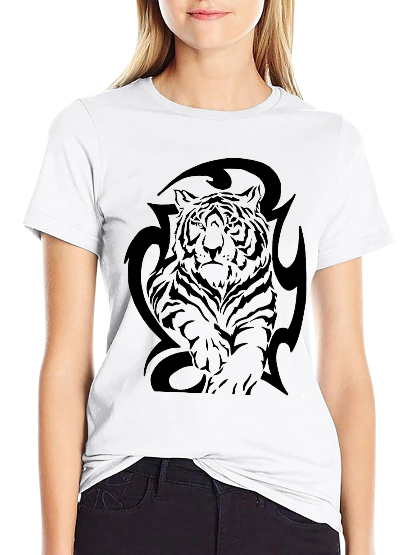 Tiger Tattoo Graphic Black T-Shirt