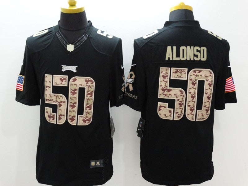 Men's Philadelphia Eagles Kiki Alonso #50 Black Game Player Jerseys
