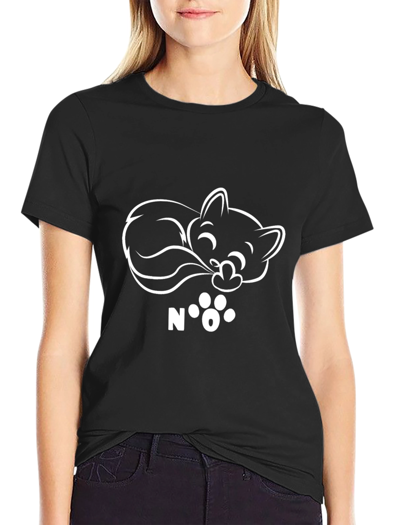 Cute Cat Nap T-Shirt - Black Graphic Tee