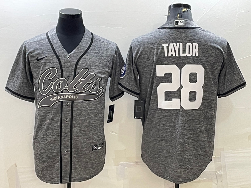 Men's Indianapolis Colts Jonathan Taylor #28 Gray Game Jerseys Joint Edition