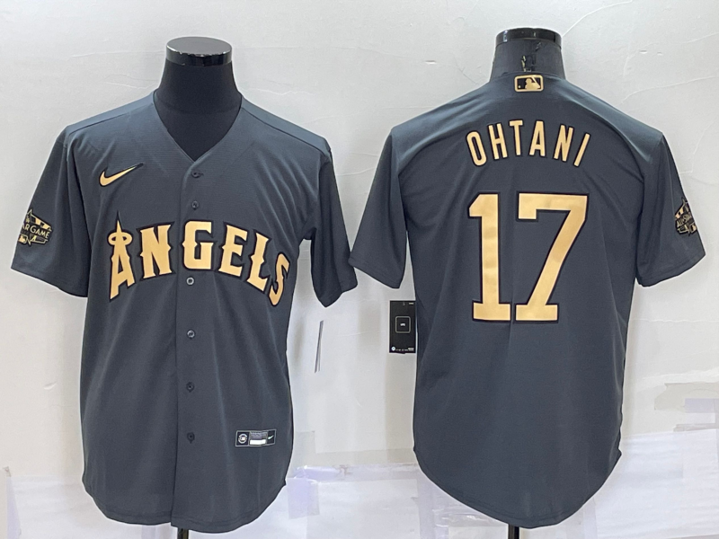 Men's Los Angeles Angels Shohei Ohtani #17 Gray Stitched Jerseys